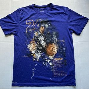 Nike Kobe Bryant #24 Black Mamba L Special Ops T Shirt Purple Men Dri Fit 2-Side